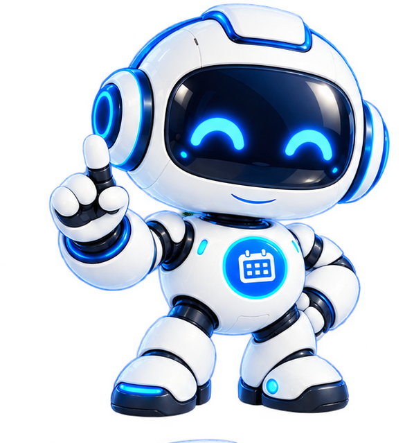 指を立てて説明するAI秘書ロボット